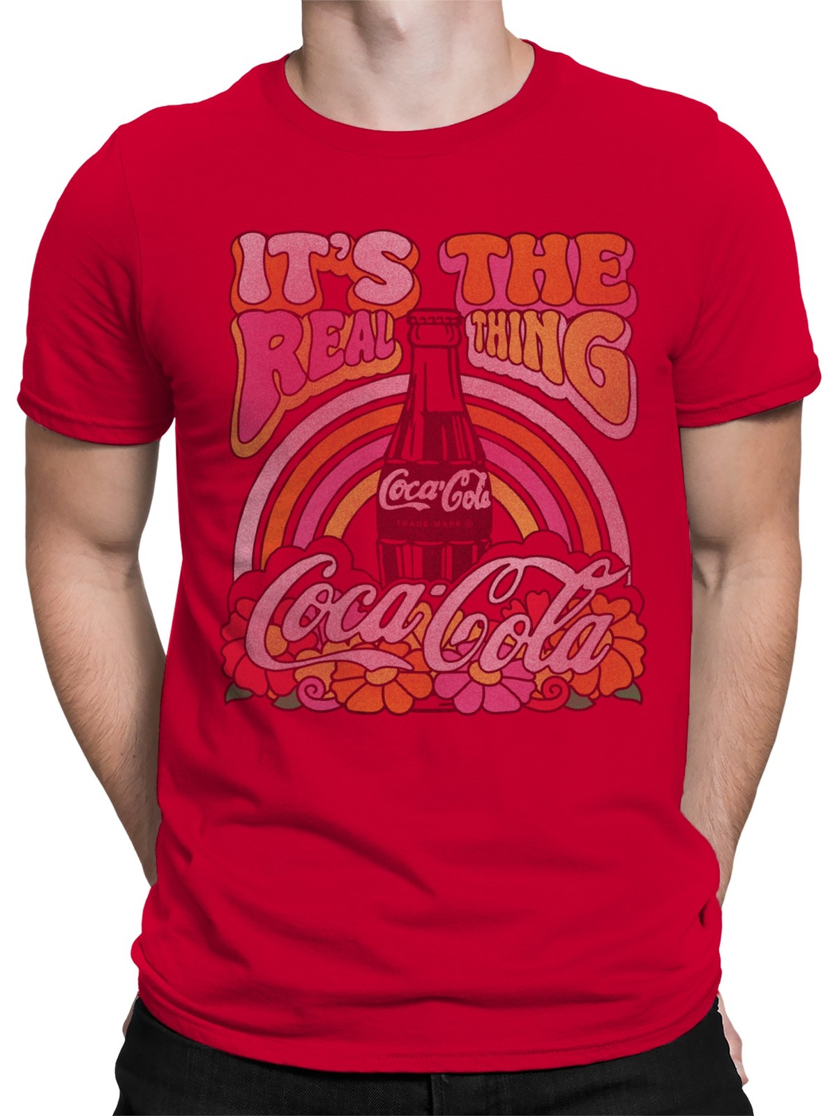Officially Licensed Coca Cola Retro Coca-Cola Real Thing Art Men's T-shirt gallery
