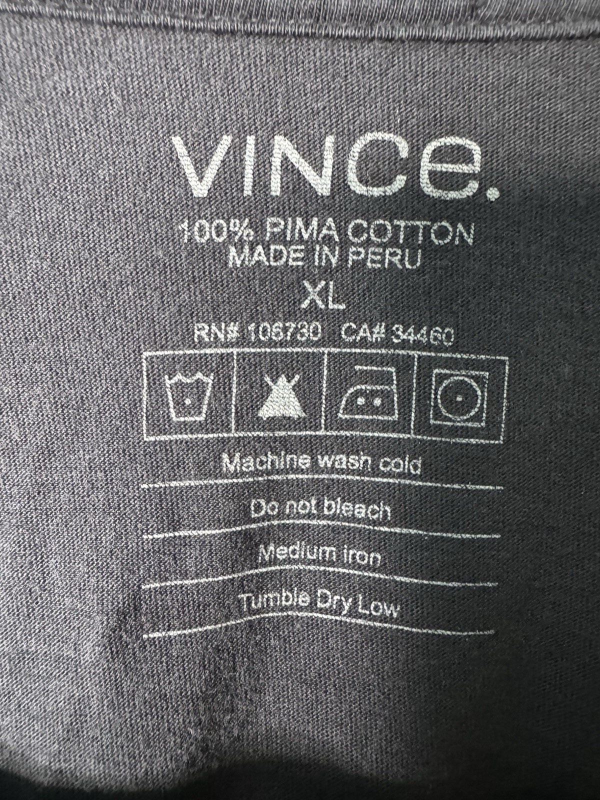 Vince V-neck T-Shirt Black Pima Cotton Men’s Size XL gallery