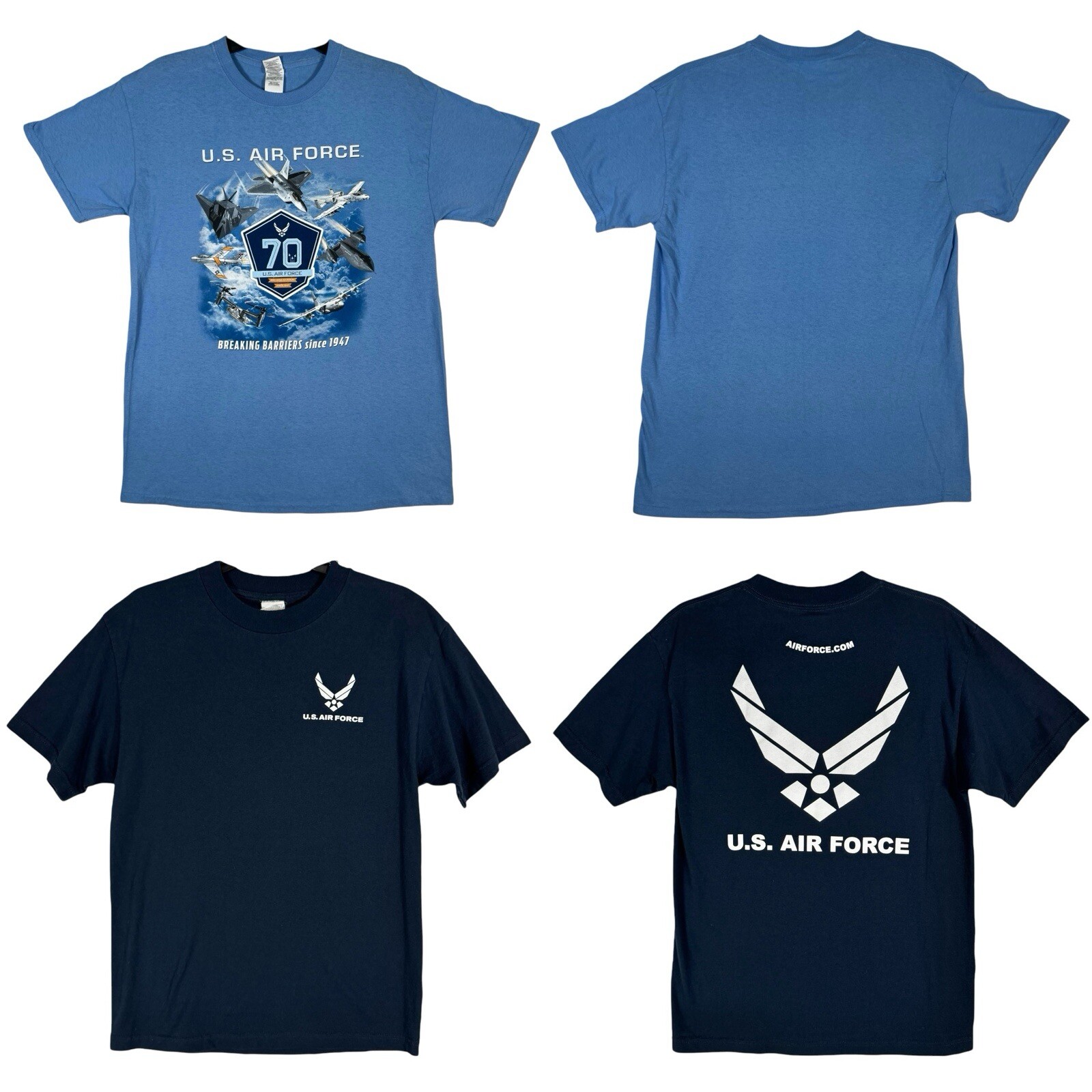 Lot 2 USAF Air Force Shield Graphic T Shirt Size M Military Training Fighter Jet gallery