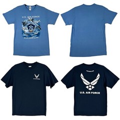 Lot 2 USAF Air Force Shield Graphic T Shirt Size M Military Training Fighter Jet