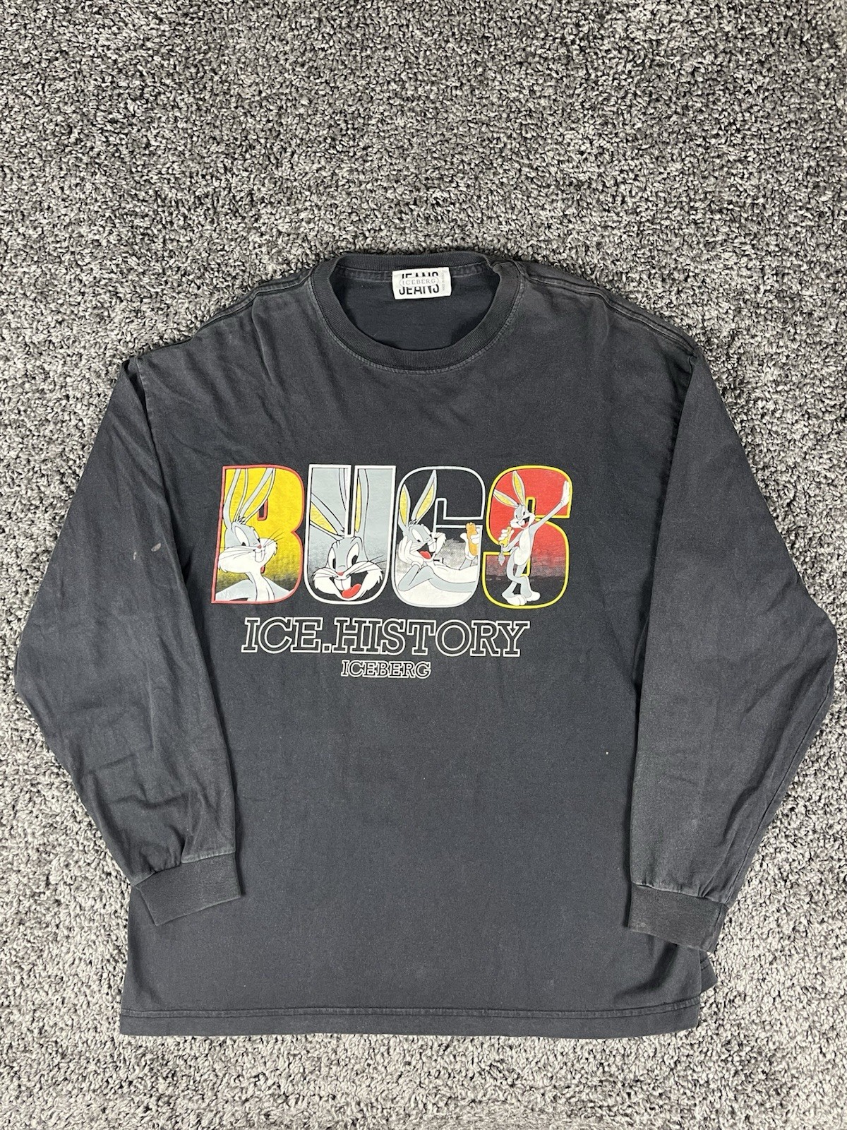 Vintage 90’s Bugs Bunny Looney Toones Iceberg Jeans Long Sleeve LG Double Sided