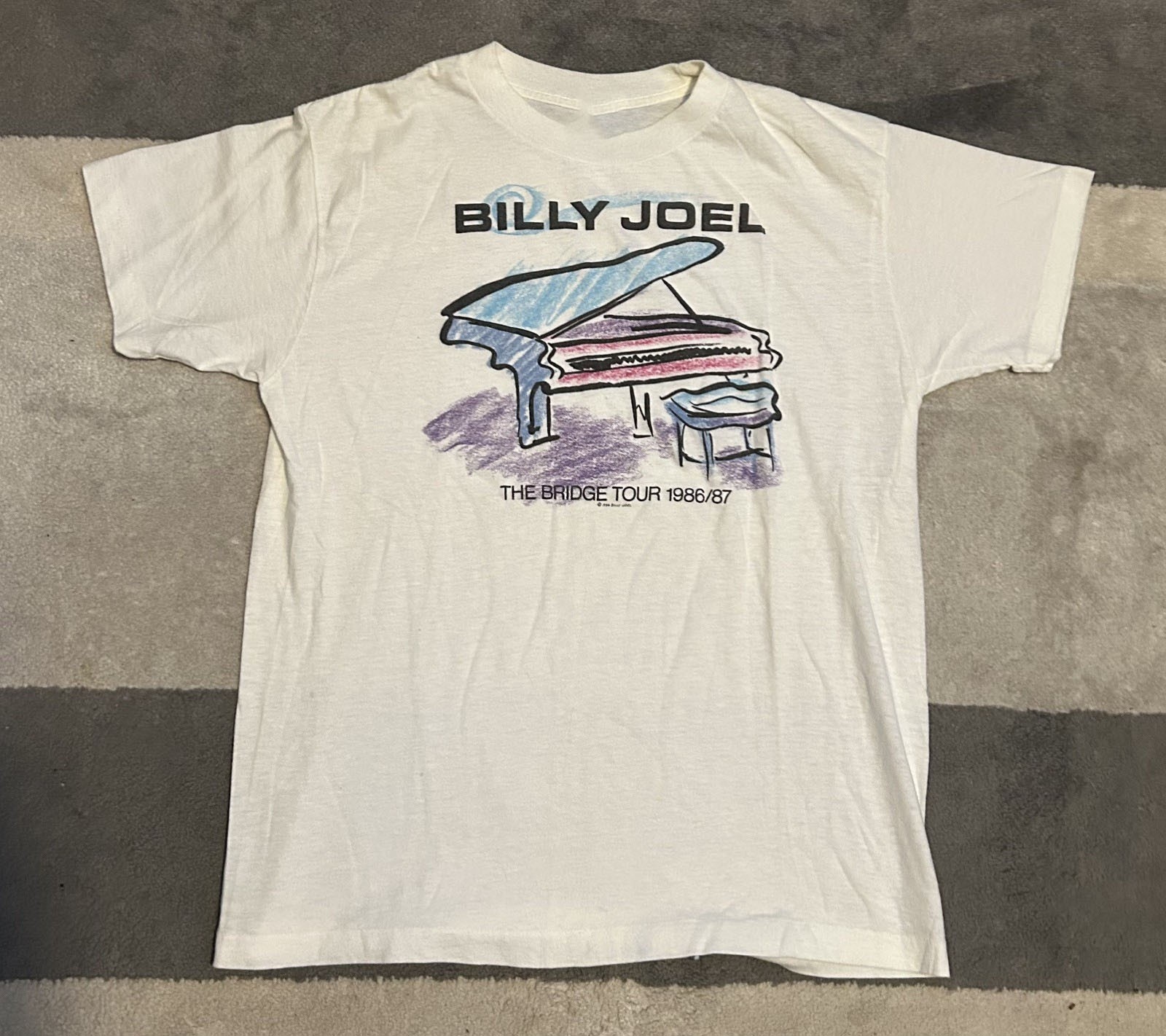 VTG 1986-1987 Billy Joel 'The Bridge' Tour Ched T-Shirt PM347 FREE SHIPPING gallery
