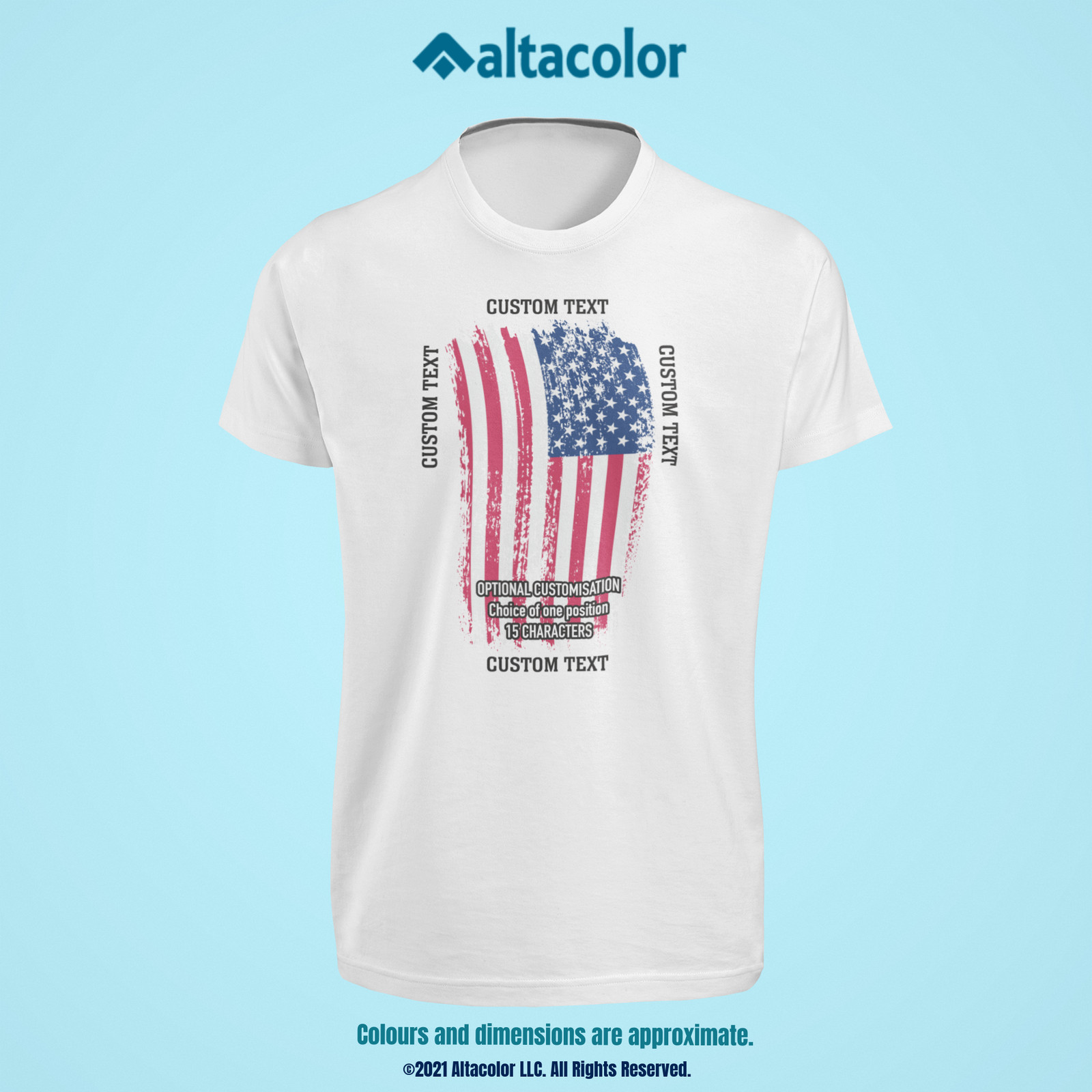 Patriotic U.S. Flag T-Shirt - Full Colour, High-Quality Tee Shirt Customised! gallery