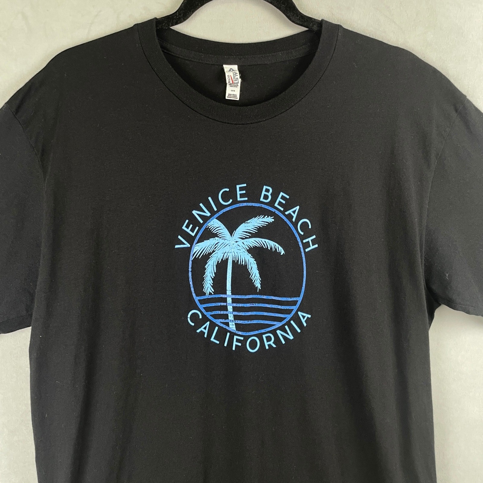 Alstyle Venice Beach California Palm Tree Graphic T-Shirt Black Westcoast Mens L gallery