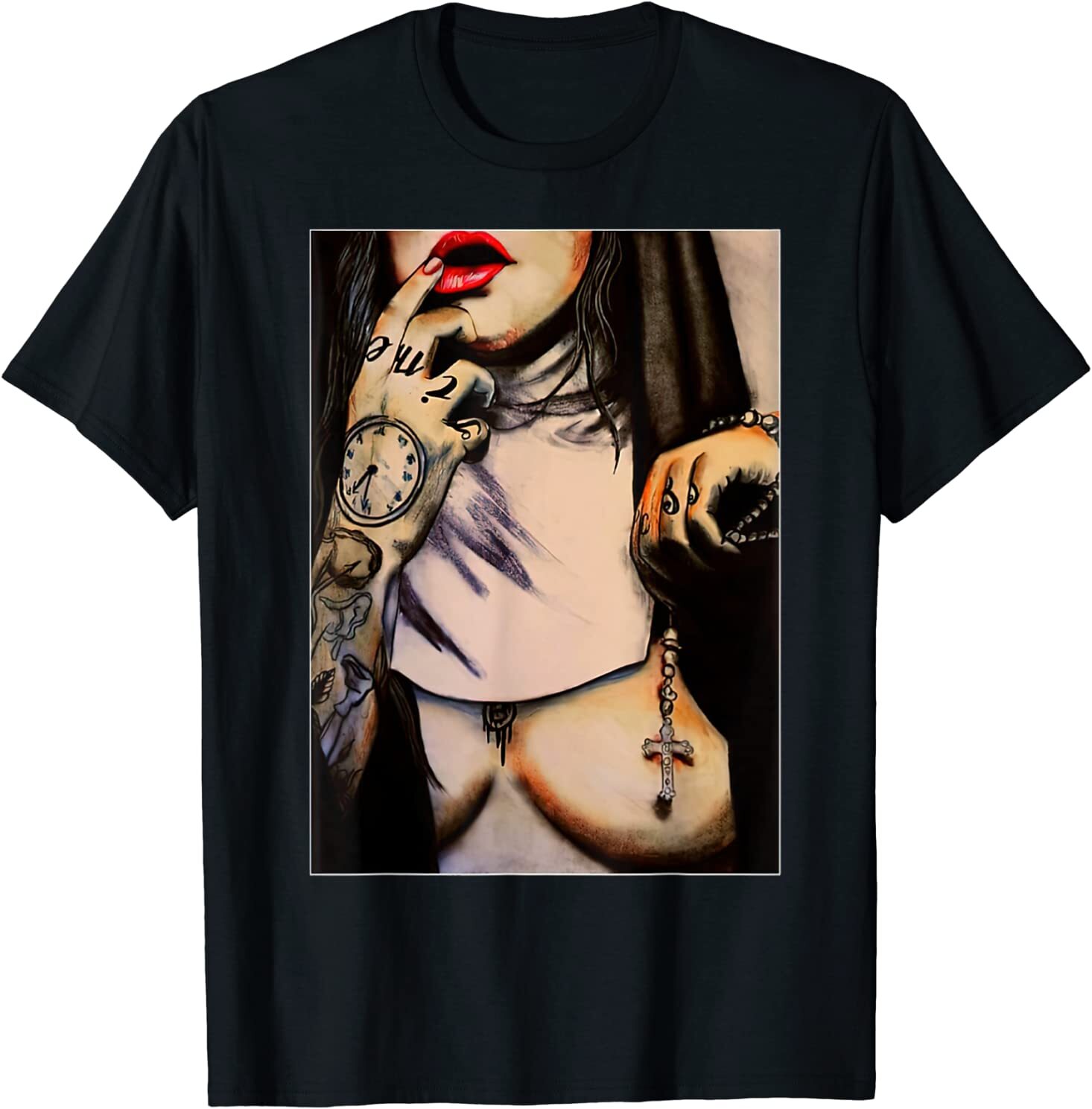 NEW LIMITED Unh0ly Sexy Nun Cool Design Great Gift Idea Premium T-Shirt S-3XL