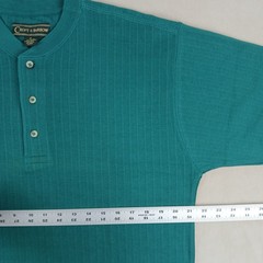 Vintage Croft & Barrow Medium Mens Henley T Shirt Thick Boxy Drop 21×30 ** Small