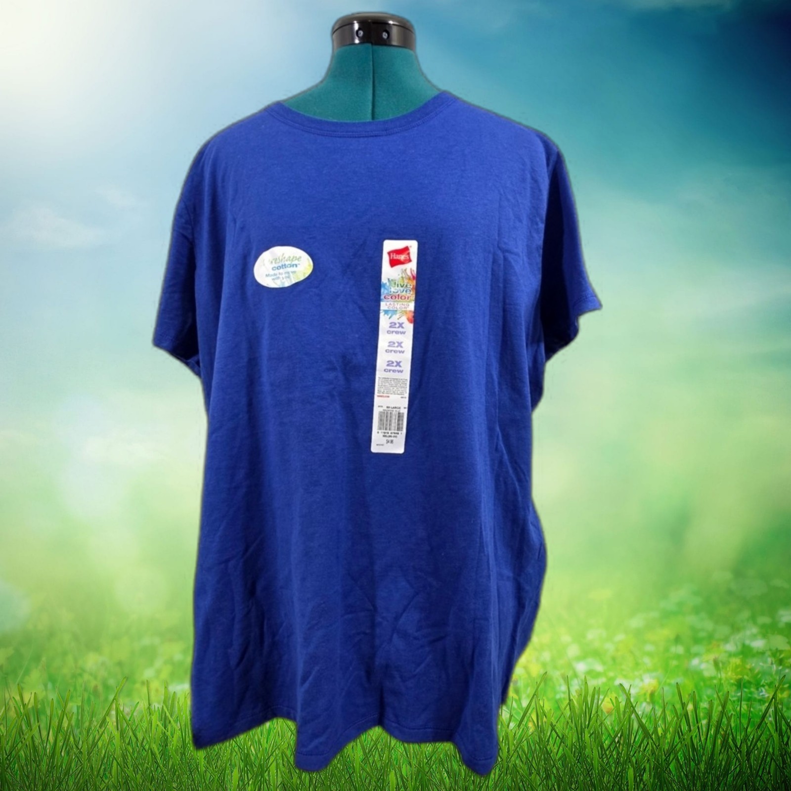Hanes Men's Short Sleeve Blue T-Shirt Crewneck ComfortBlend Sz - 2XL gallery
