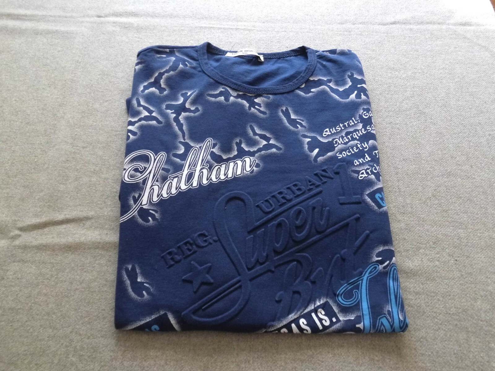 Mens T Shirt Blue DARK Horse XL – 2XL Crew Neck Genuine New Unworn 