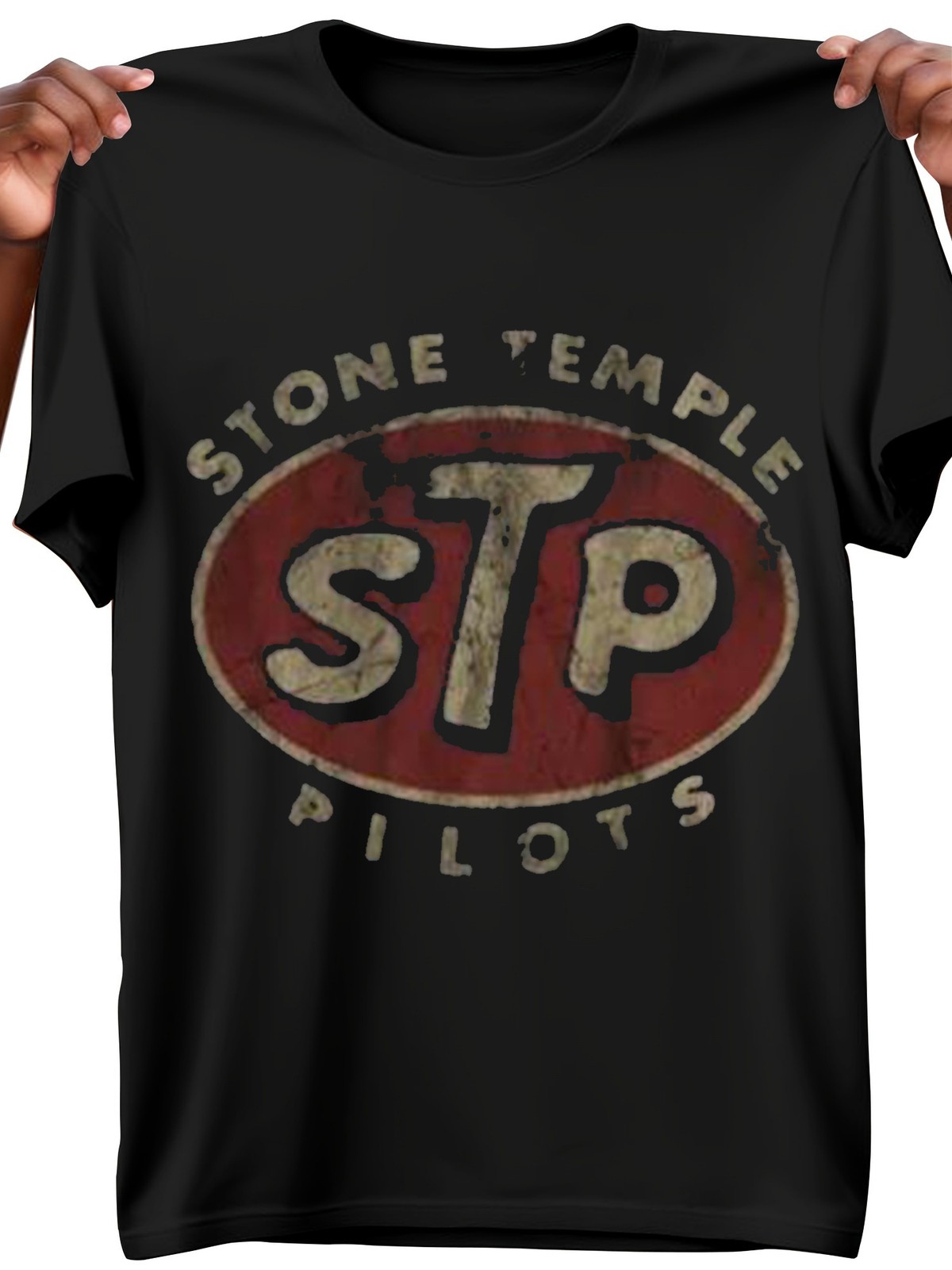 Cotton 180g T-shirt for Men – Vintage STP Stone Temple Pilot Print Retro Casual