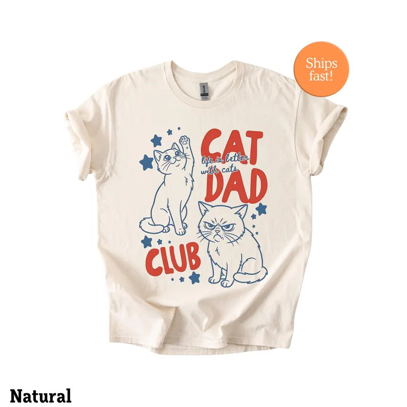 Cat Dad Funny Cat Lover Gildan Tee Shirt Gift for Pet Owner gallery