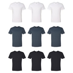 White-3 Midnight Navy-3 Black-3 Size XL Next Level 6210 T-Shirts