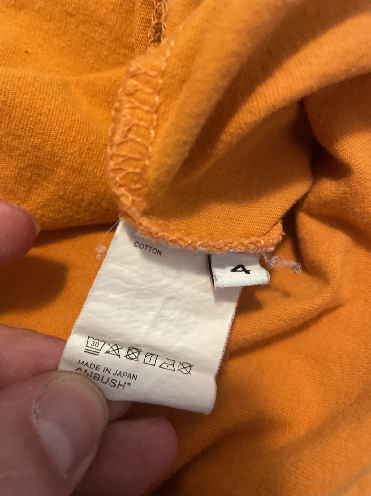 AMBUSH Men’s Tee, Sz 4, Orange 100% Cotton Logo Version Limited Edition Japan gallery