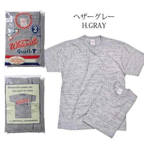 WHITESVILLE 2 PACK T-SHIRT Gray WV73544 Made in Japan gallery