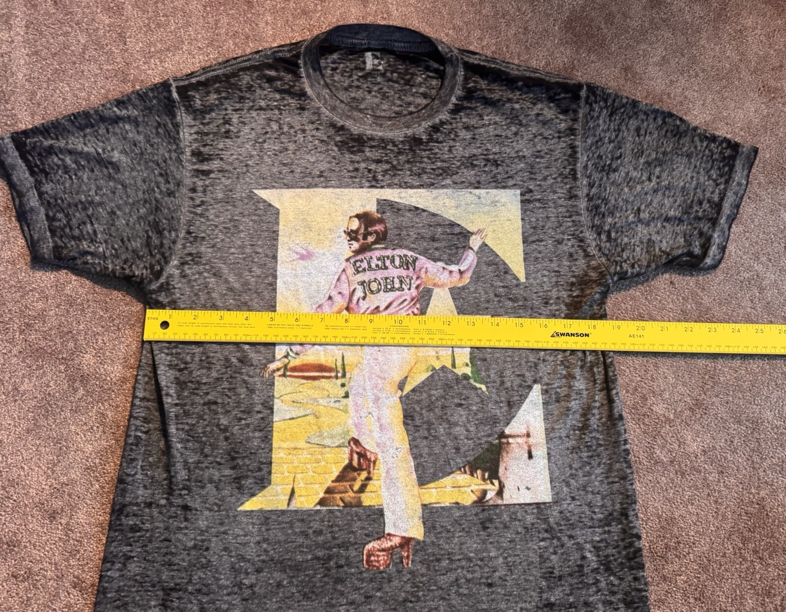 2019 Elton John T-shirt Sz M Dark Gray Farewell Yellow Brick Road Tour Music gallery