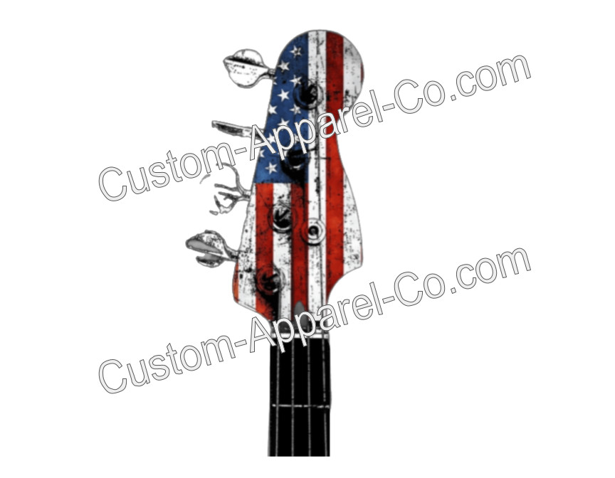 US Flag Bass Clef Patriotic Guitar Tee - Choose Your Size & Color! gallery