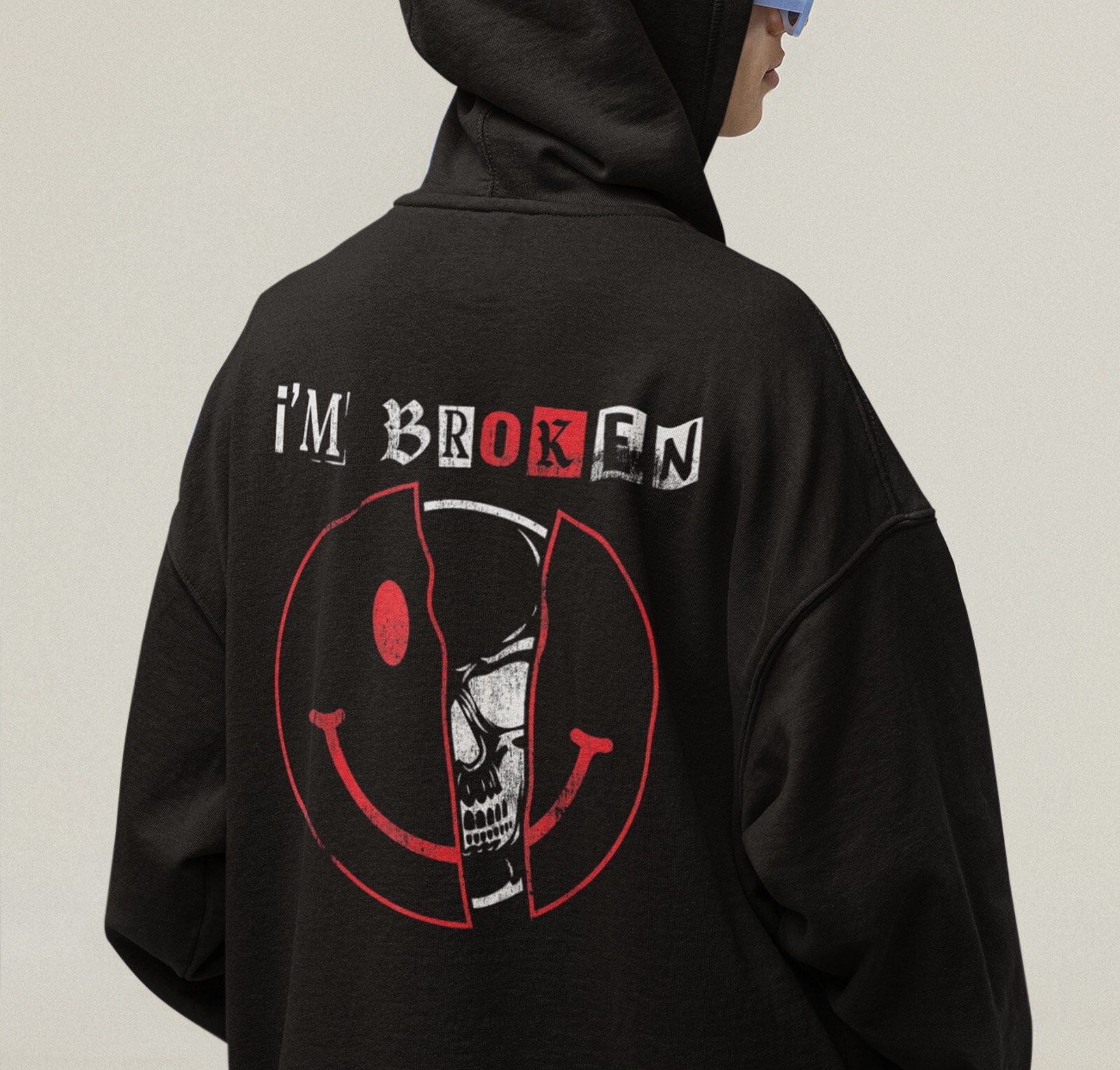 I'm Broken Hoodie, Mental Health Awareness Sweatshirt, Unisex College Pullover, gallery