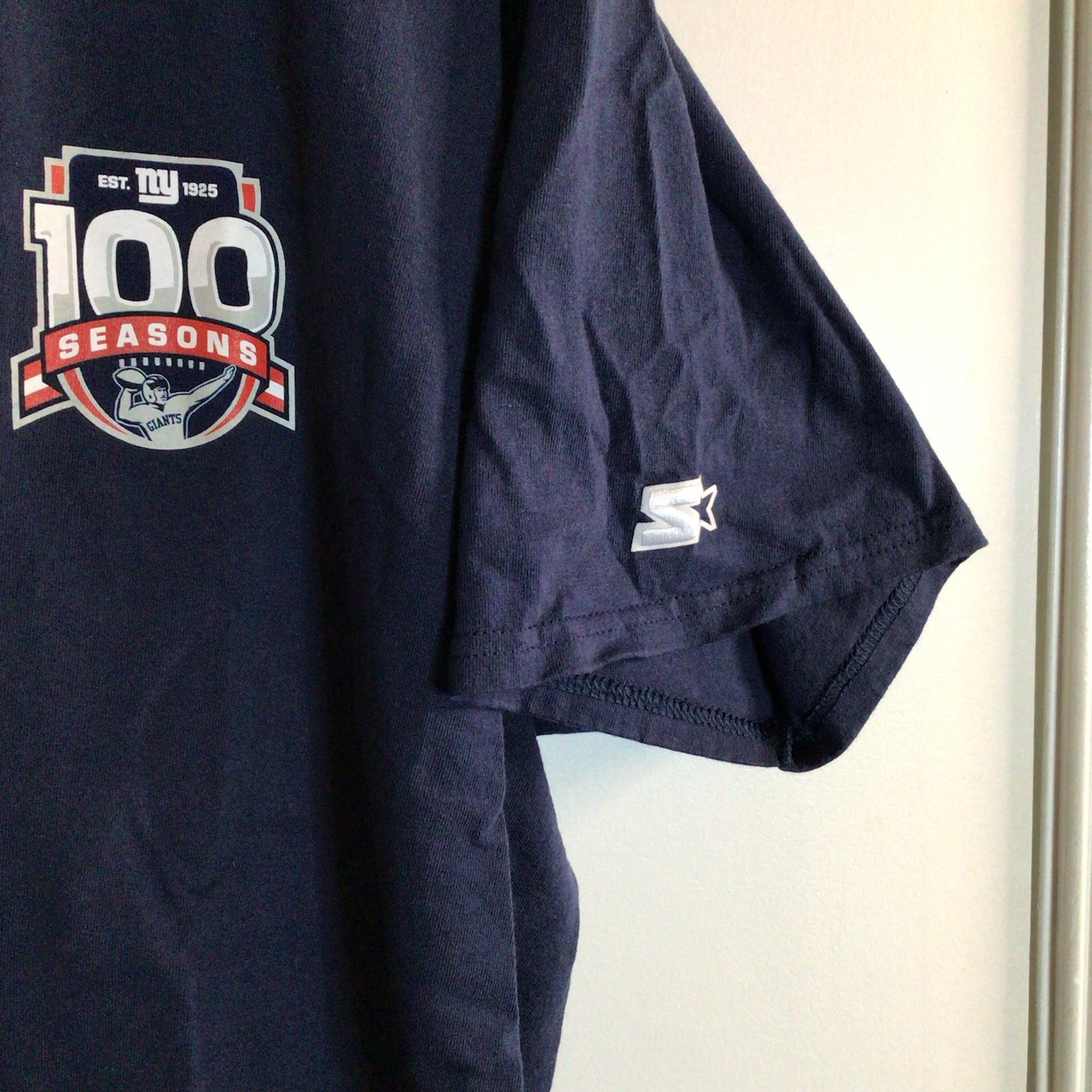 Starter New York Giants 100 Seasons 1925 Anniversary NFL Shirt Mens XL Navy Blue gallery