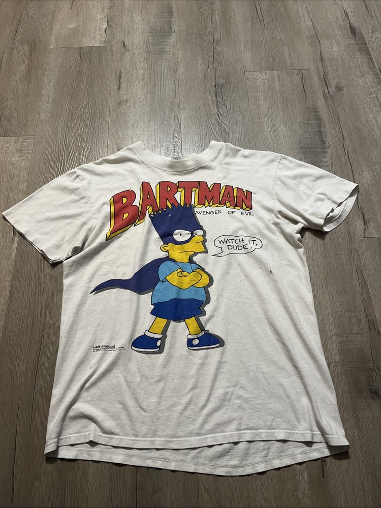 The Simpsons Bart Simpson Bartman 1989 Avenger of Evil T-shirt Men’s M Vintage