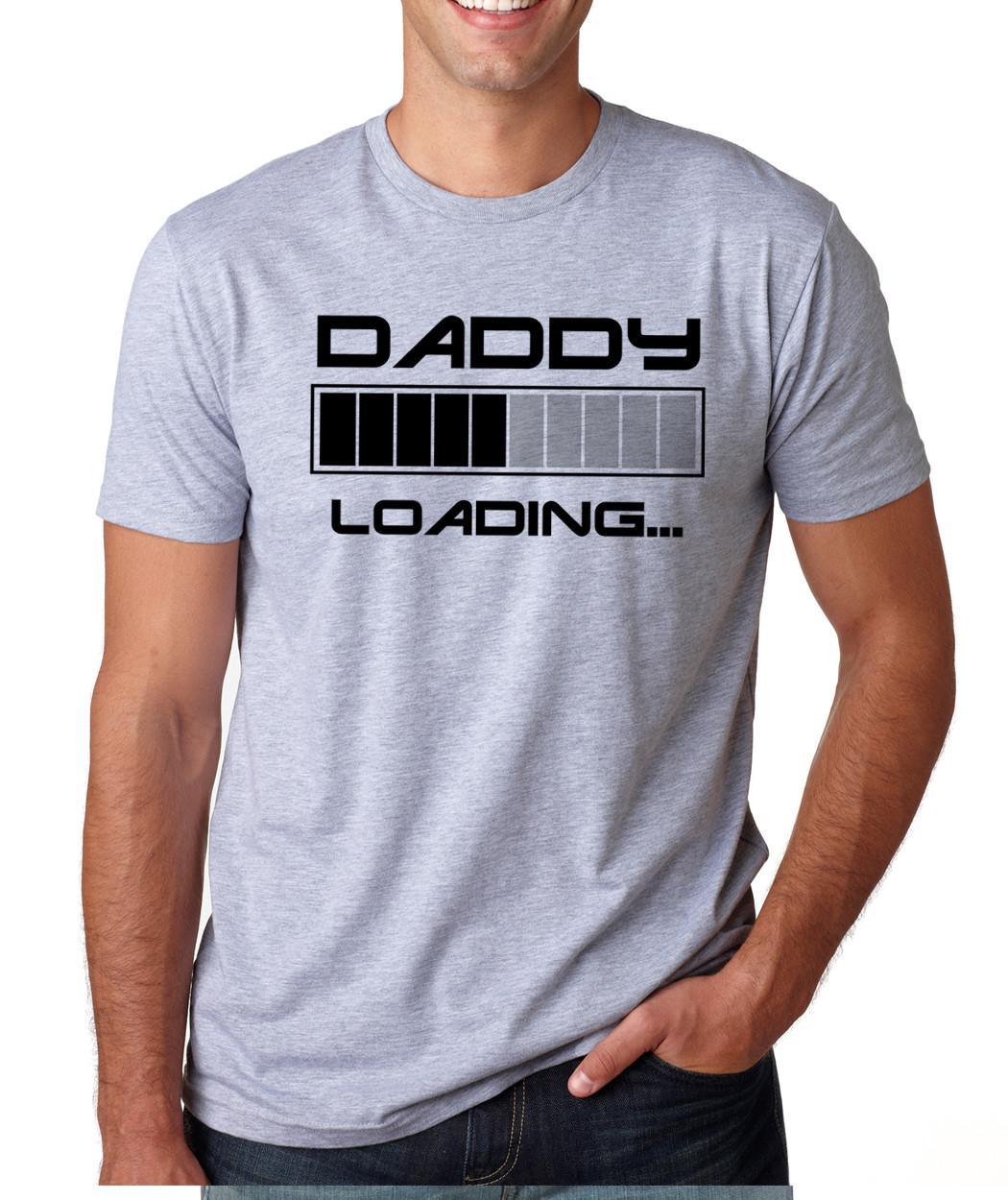 DADDY LOADING…funny fatherhood new dad technology crew neck T-Shirt