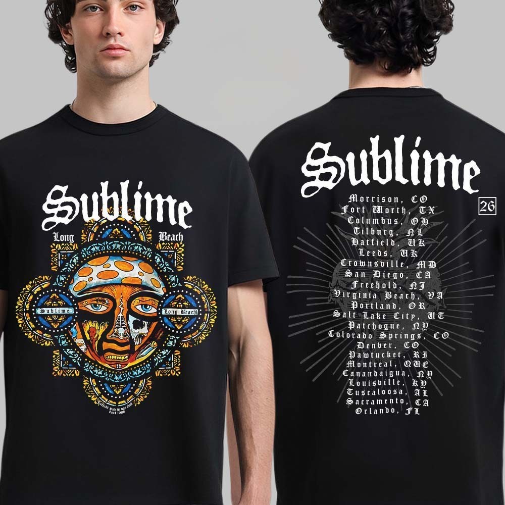 Sublime 2026 World Tour And Festival Merch With City List Two Sided T-Shirt gallery