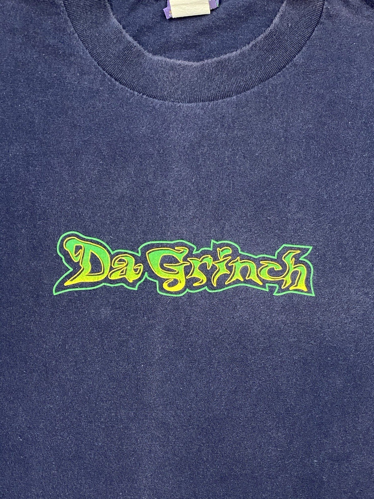 The Grinch Shirt Sz Large Jim Carrey Da Grinch Big Face Movie Promo 2 Sided 2000 gallery