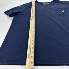 Nautica Mens XL Navy Blue Cotton Short Sleeve Pocket T-Shirt Embroidered Logo