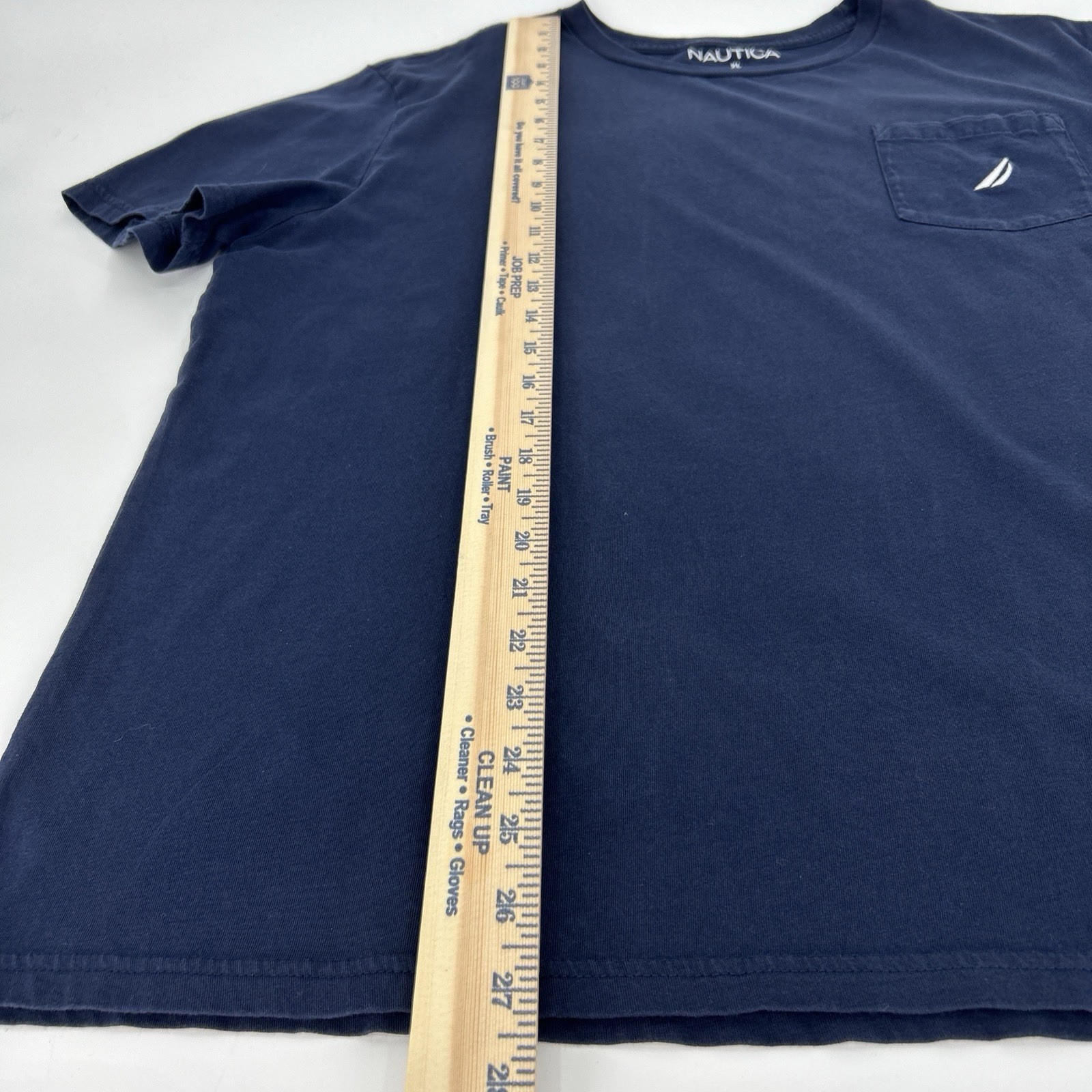 Nautica Mens XL Navy Blue Cotton Short Sleeve Pocket T-Shirt Embroidered Logo gallery