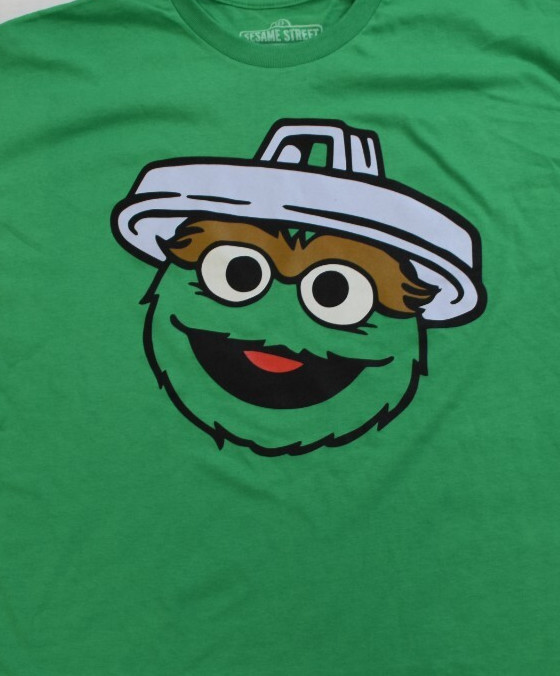 Sesame Street Mens Oscar The Grouch Garbage Can On Head Funny Shirt New S-3XL gallery