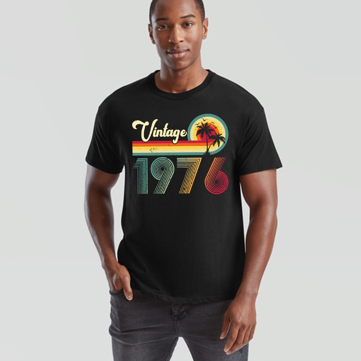 Vintage 1976 50th Birthday Unisex T Shirt Gift Tee For Women Mum Grandpa gallery