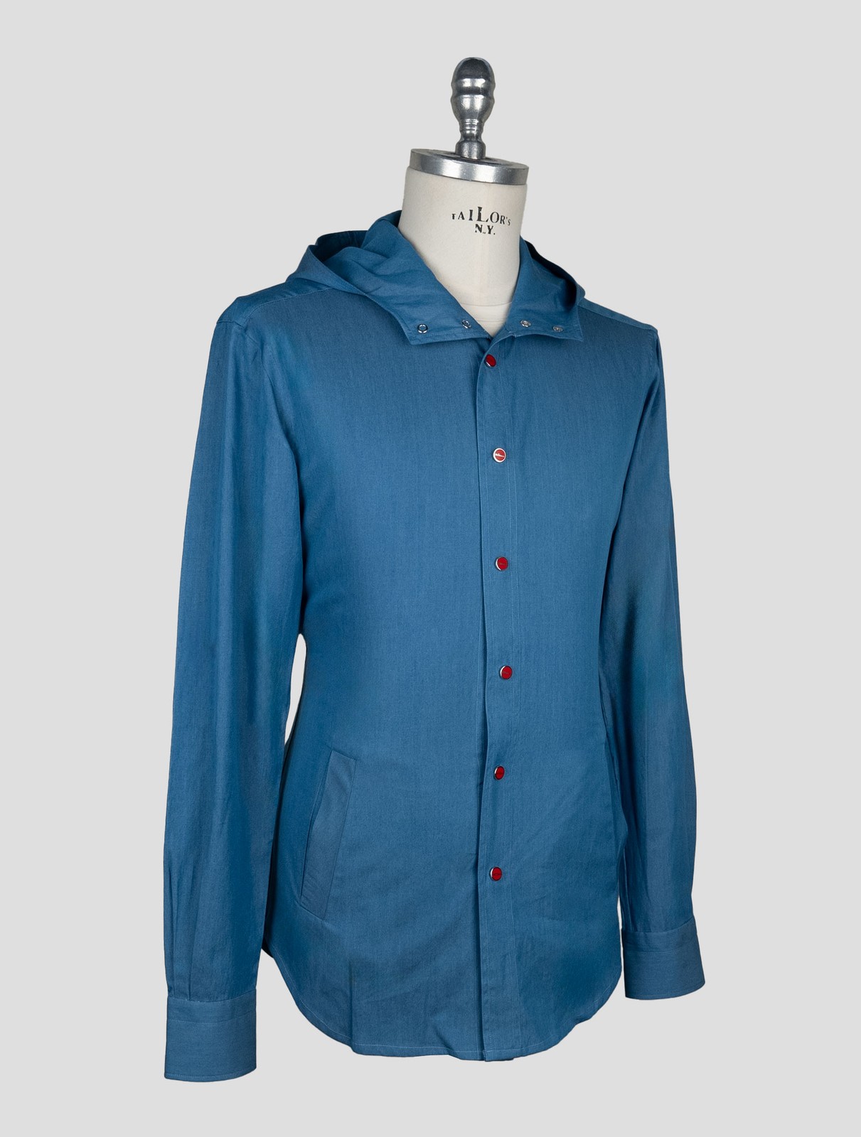 NEW KITON BLUE COTTON SHIRT MARIANO EU 56 - US 46 - 2XL KME35 gallery