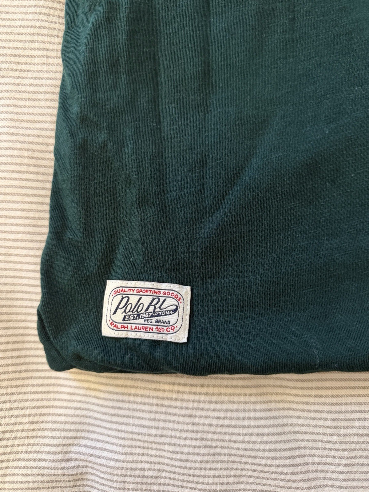 Polo Ralph Lauren Polo Athletic Reversible Heavyweight T Shirt Green Yellow gallery