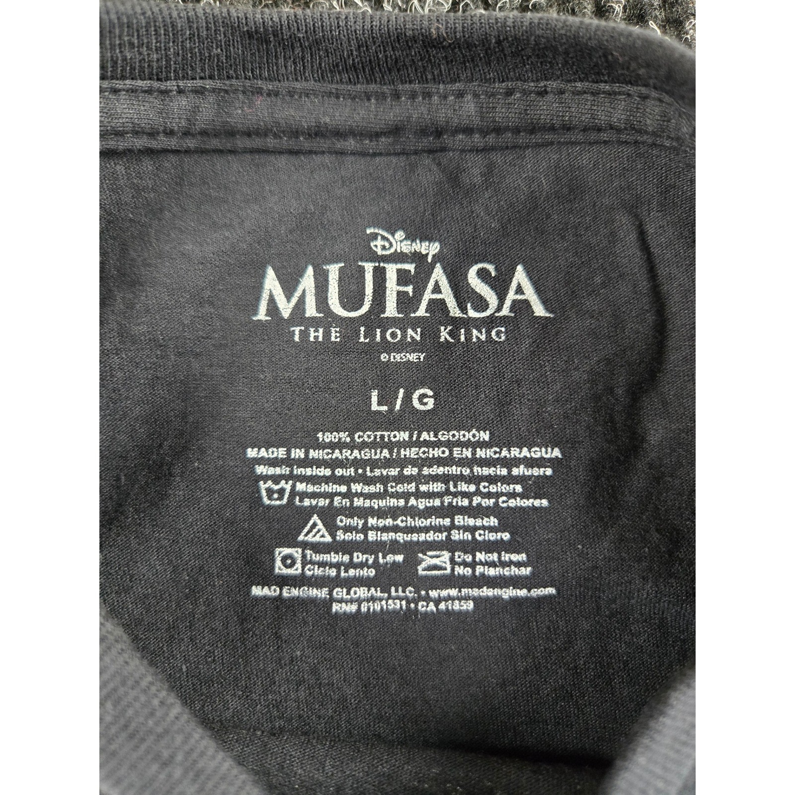 Disney Mufasa The Lion King Mens Large Black Graphic T-Shirt 100% Cotton gallery