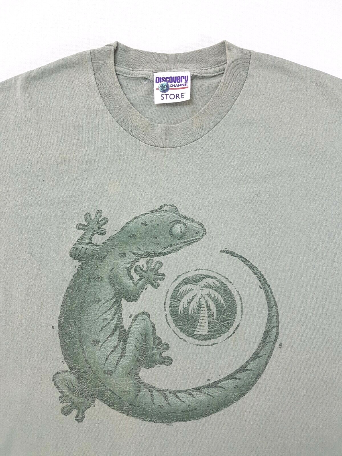 Vintage Discovery Channel Store Gecko Tee Green Size L Mens T-Shirt gallery