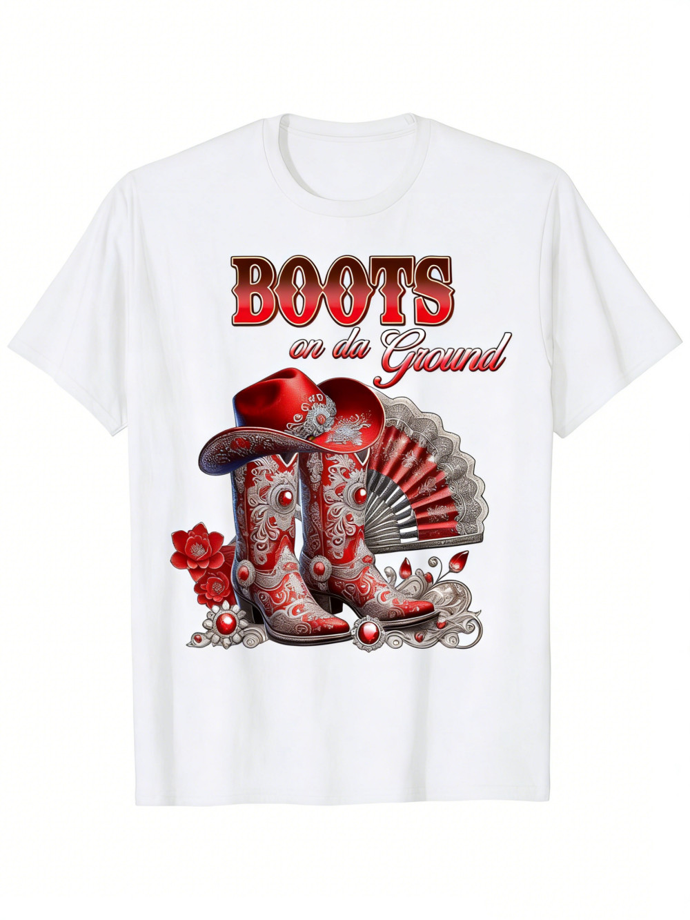 Super Soft 100% Cotton Boots On The Ground Western Cowboy Boot Graphic T-Shirt gallery
