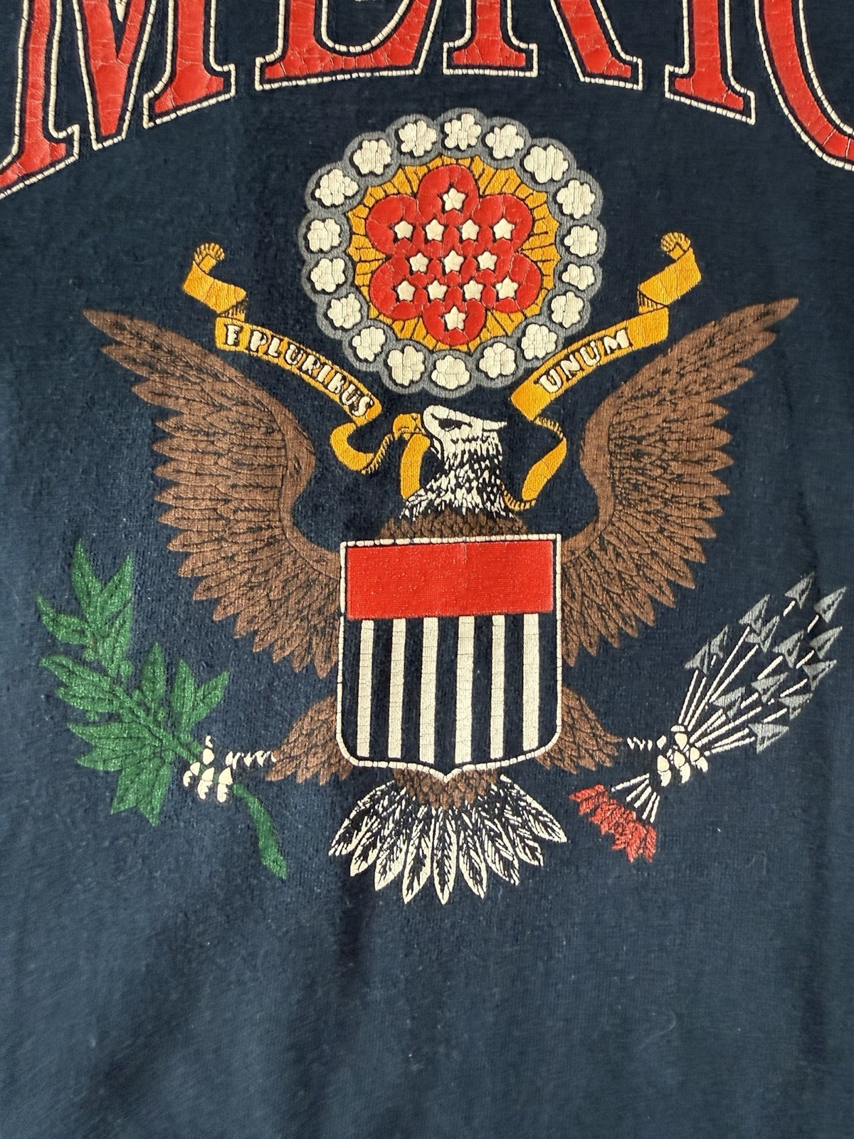 VTG 90's Galt Sand USA America Eagle Crest T-Shirt MADE IN USA Patriotic Sz L gallery