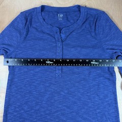 Gap Rib Henley Long SleeveMen Medium Tall Size Blue Color Quarter Button Down