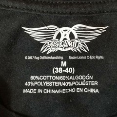 AEROSMITH 2017 Concert ROCKS TOUR Graphic T-Shirt ~ Black ~ Medium