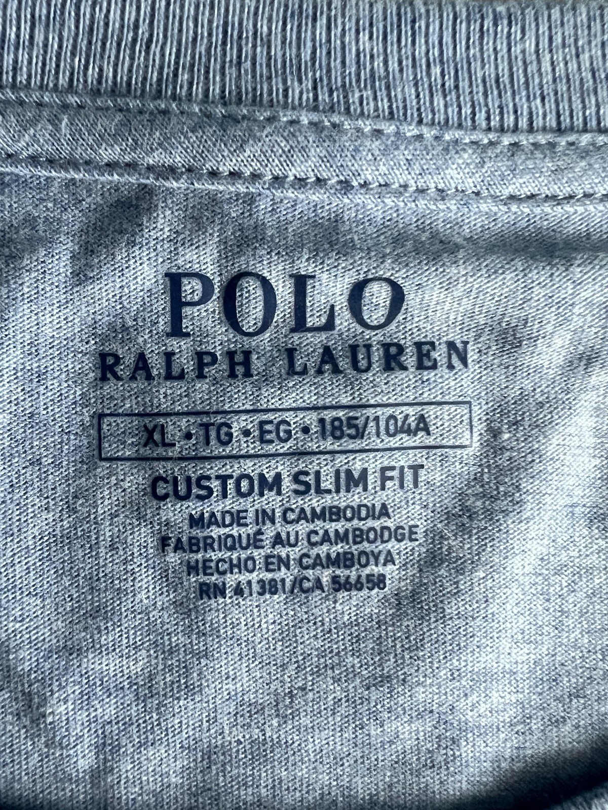 Polo Ralph Lauren Men’s T Shirt Sz XL Chambray Blue Custom Slim Fit Pony Preppy gallery