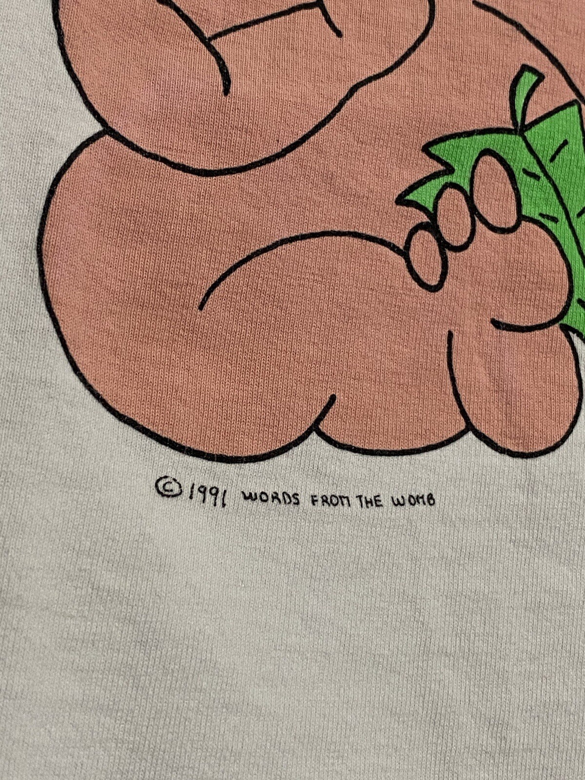Vintage Words From The Womb Tshirt XL Funny Baby Newborn Fetus Cartoon 1991 gallery