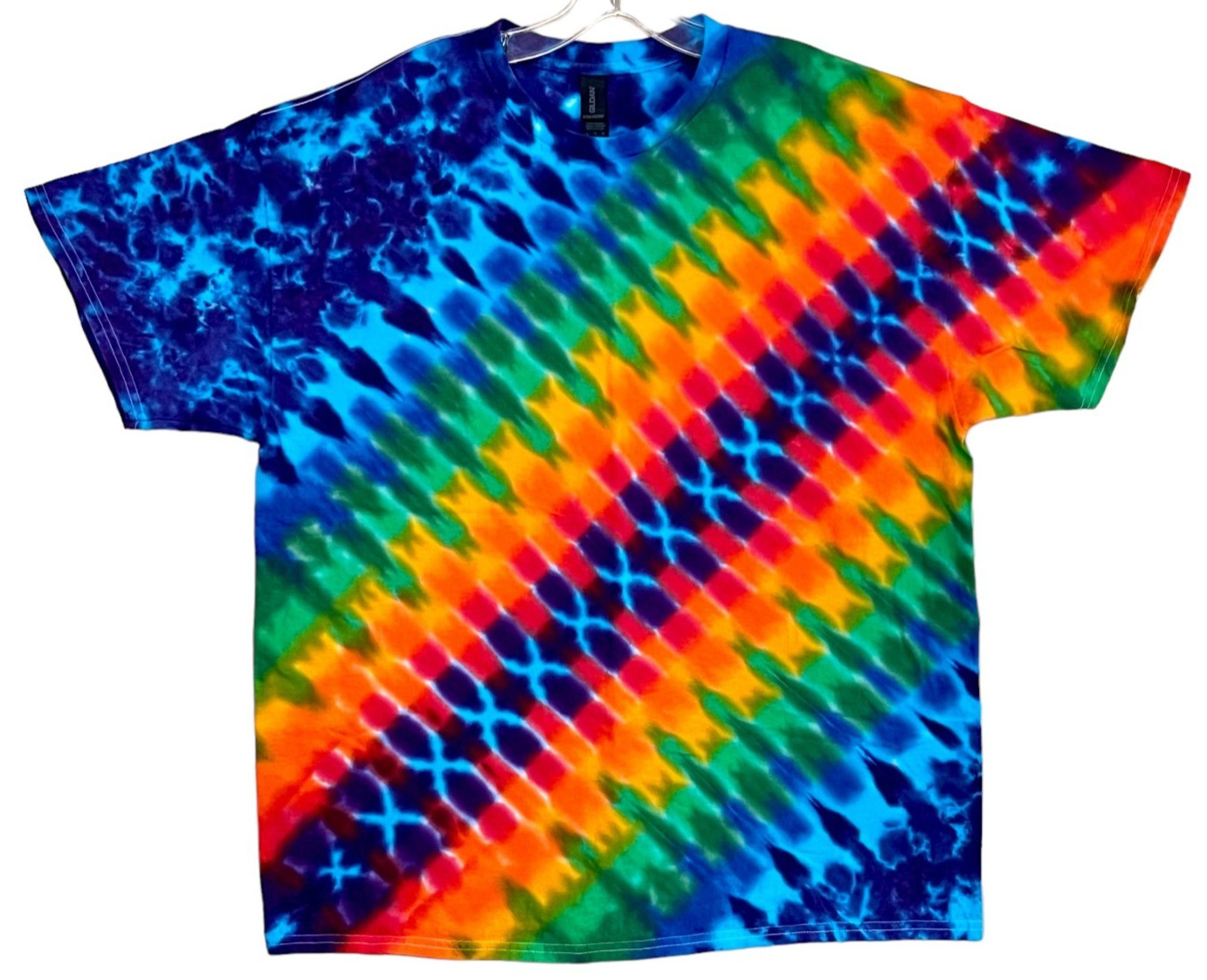 Tie Dye Shirt | Rainbow / DNA Honeycomb | Handmade | Unisex | Tall | Women's gallery