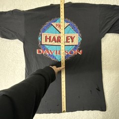 Vintage Harley Davidson Fun Wear Single Stitch 3 Button T Shirt Distressed XL