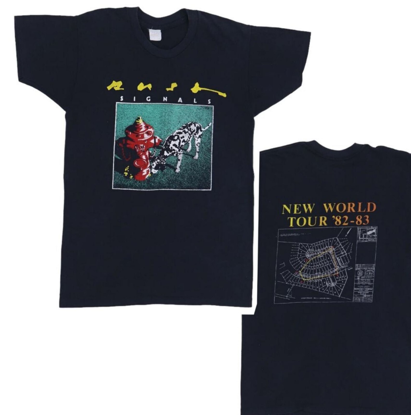 1982 Rush Signals New World Tour T-Shirt Unisex Black Cotton 2 Sides Tee S-5XL gallery