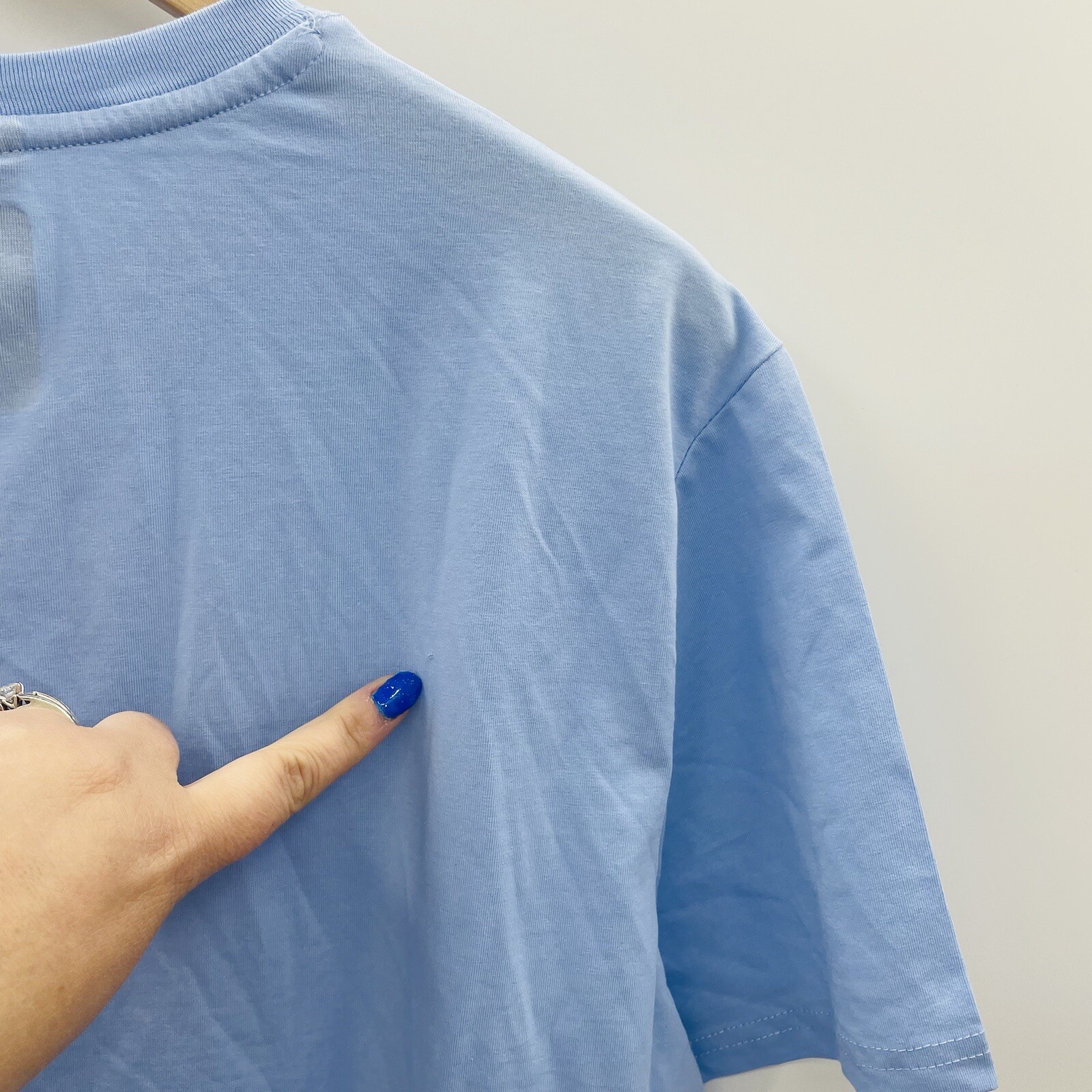 Nautica Mens Large Classic-Fit Solid Crew Neck Pocket T-Shirt in Blue FLAW 1333 gallery