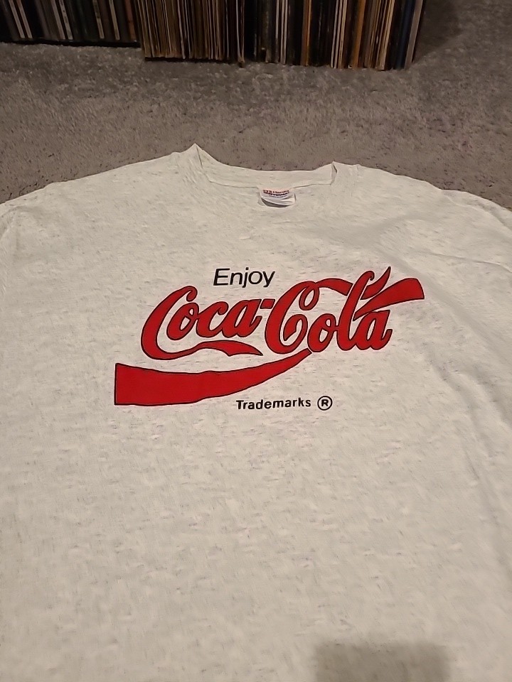 Vintage Single Stitch Coca-cola T Shirt! Size XL Made In USA Hanes NWOT Coke Gre gallery