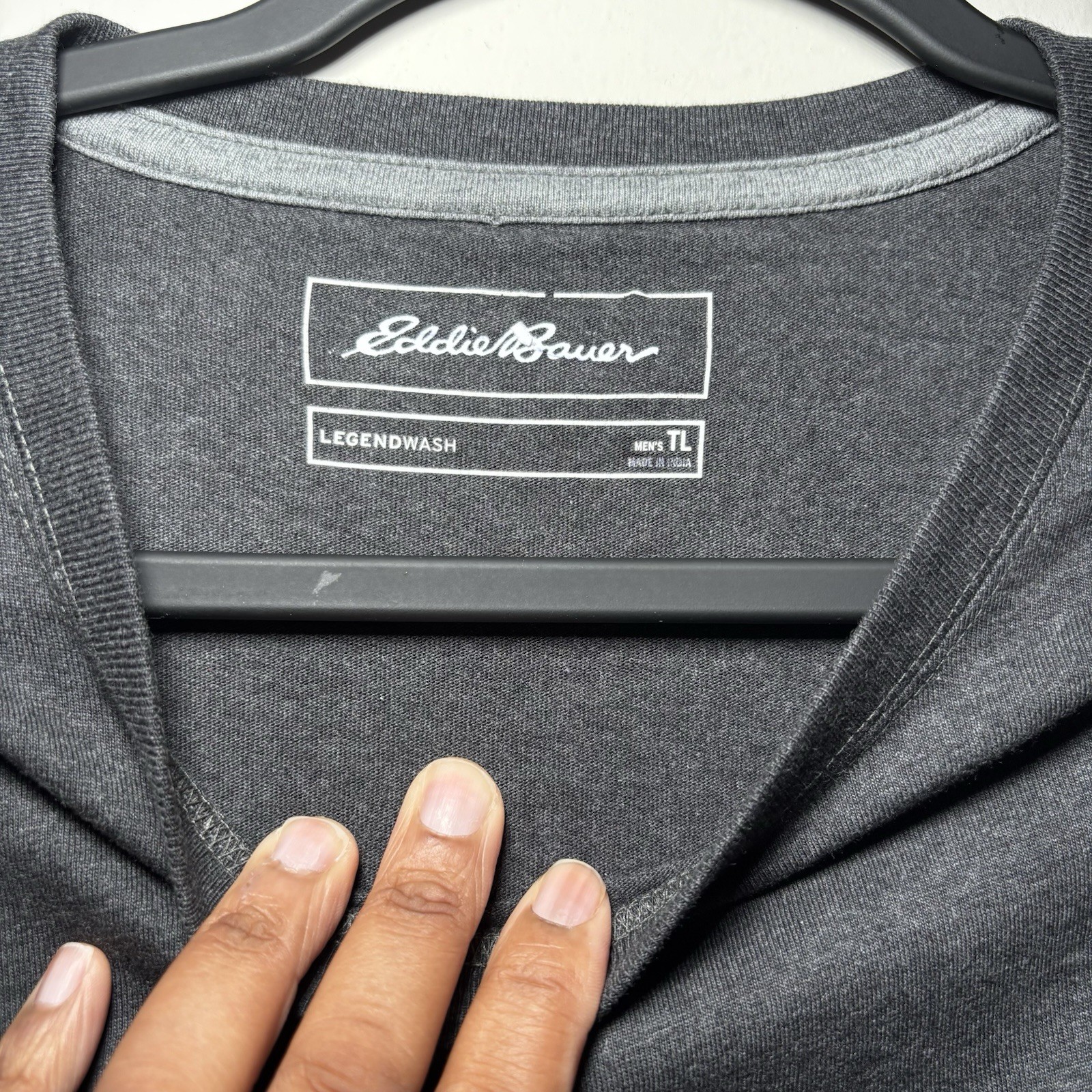 Eddie Bauer TL Tall Large Black Graphic T-Shirt NWOT Mountain Logo Tee gallery