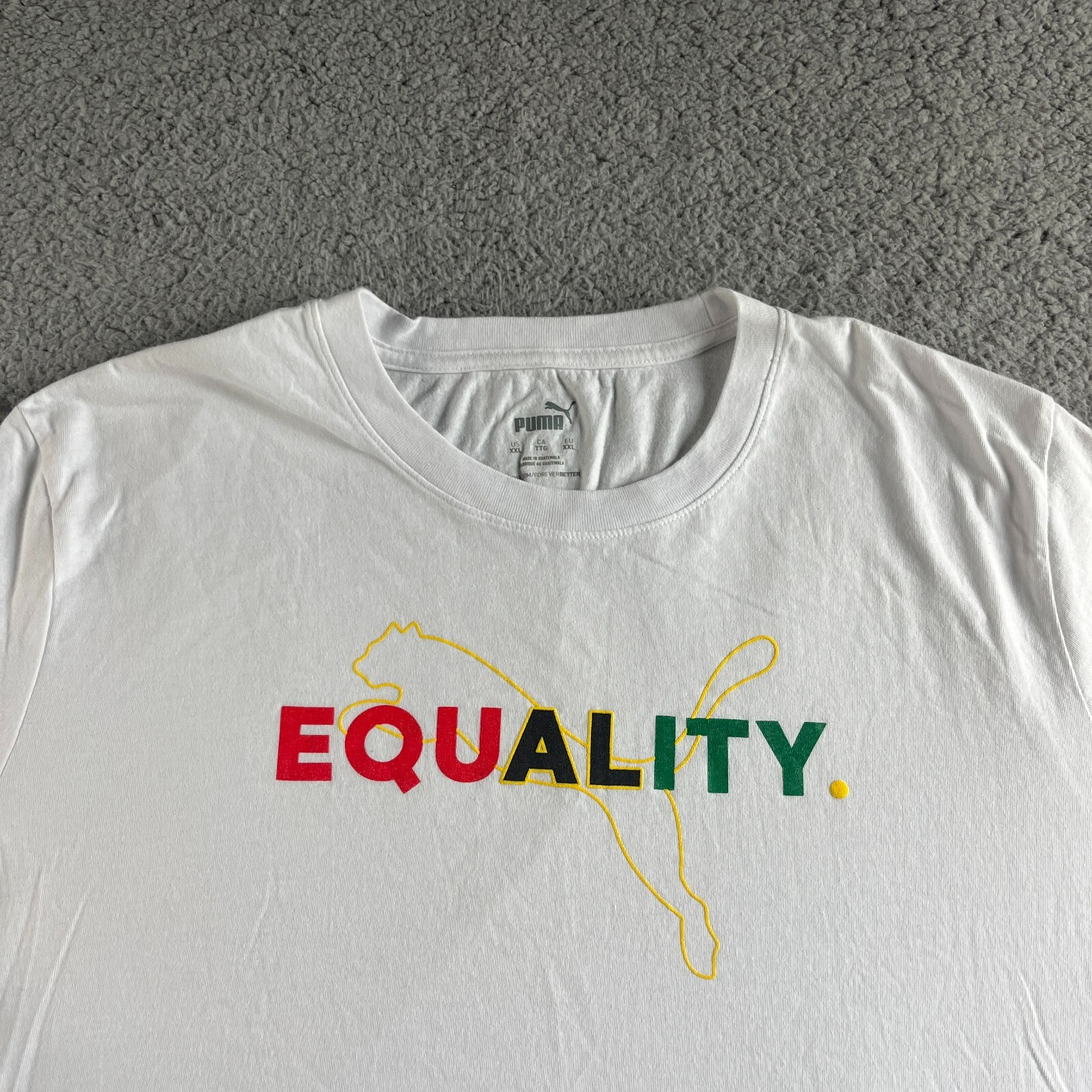 Puma T shirt Mens 2XL XXL White Graphic Tee Equality Casual Sports Outdoor Beach gallery