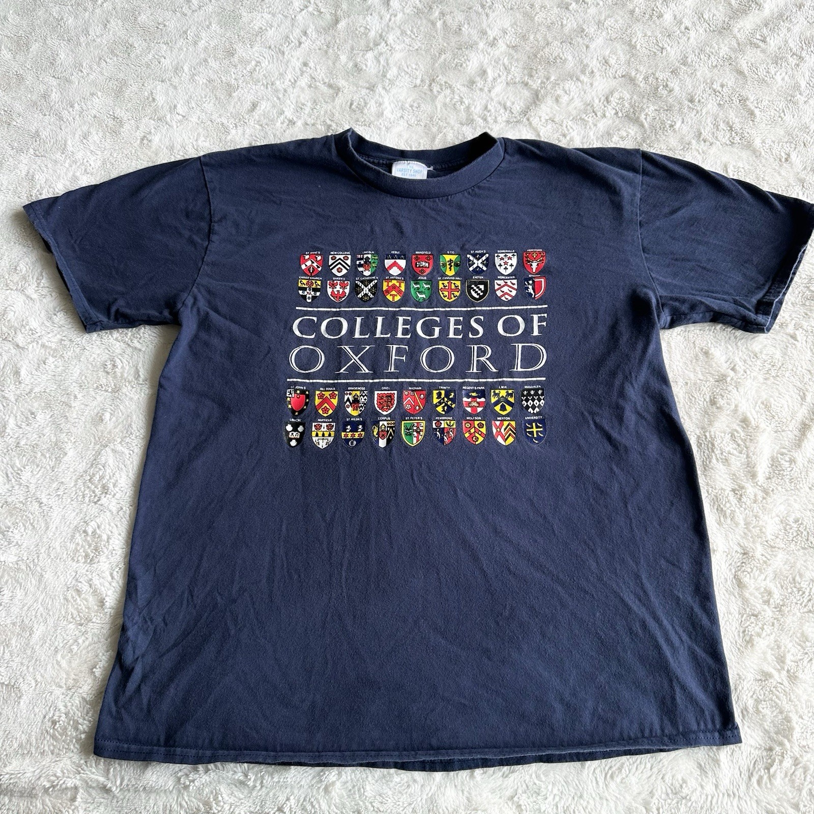 Vintage Oxford University Shirt Tee Mens Large College Crests England 90s Vtg SS gallery