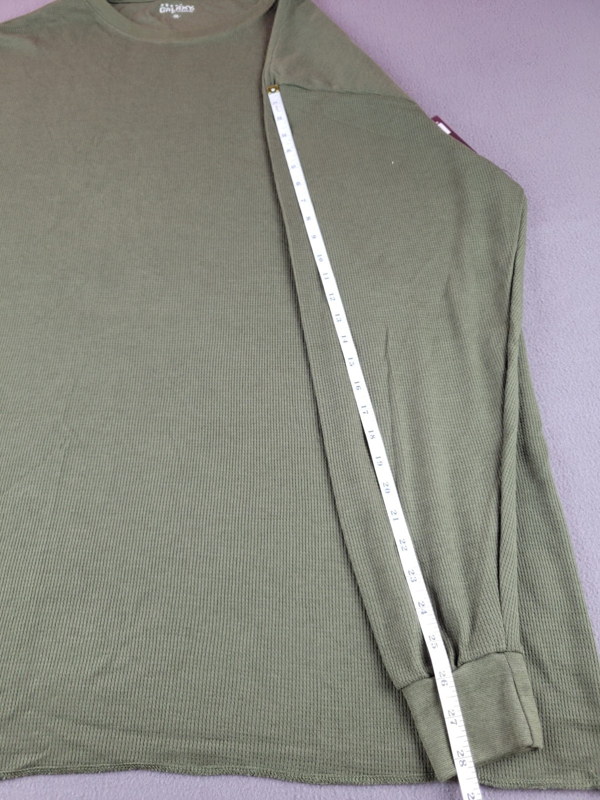 Galaxy Men's 5XL Green Waffle Thermal T-shirt Long Sleeve Cotton/Polyester gallery