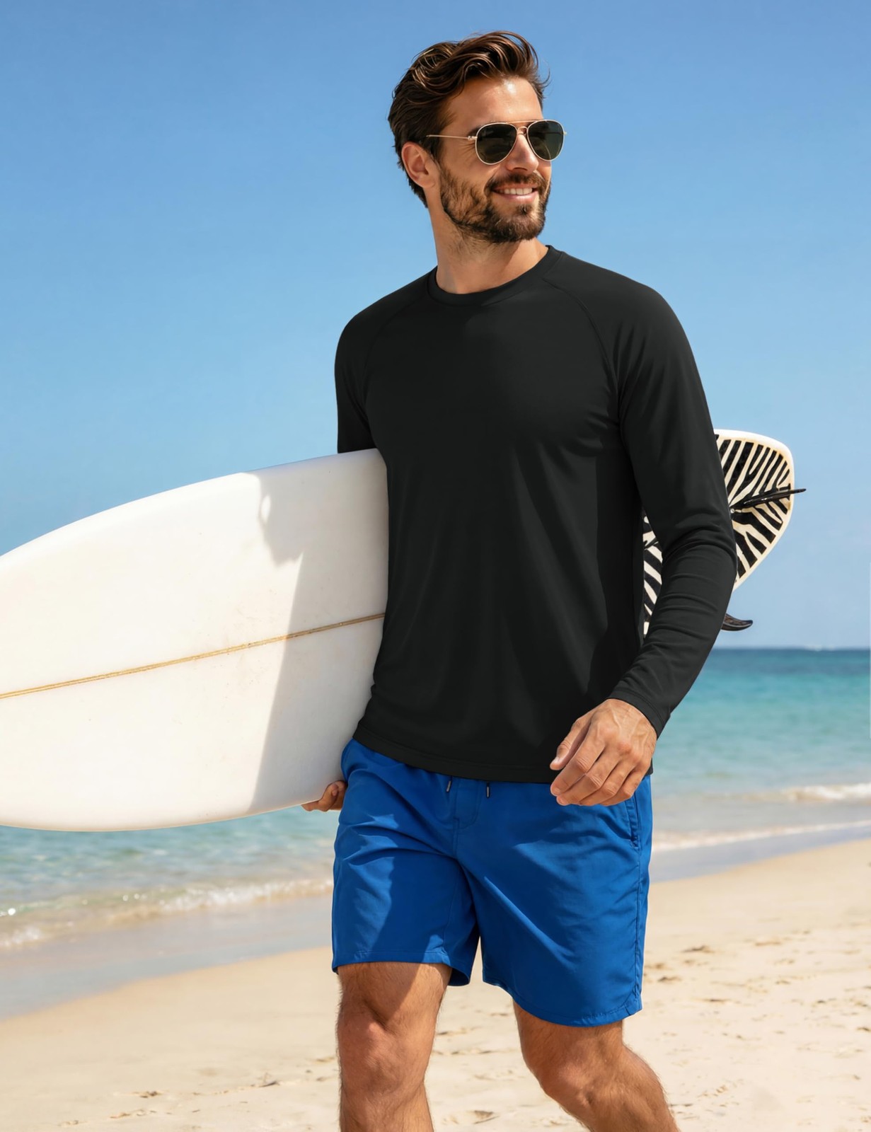 4 Pack Men's Shirts Long Sleeve Sun Protection UPF 50+ UV SPF Dry Fit T-Shirt... gallery