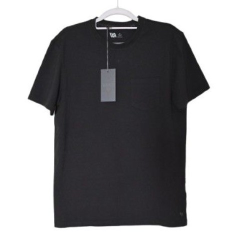 NEW VRST Men’s Essential SS Pocket Tee Pure Black Sz S Gym Train Athleisure